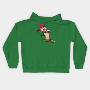 Christmas Elf Checking Christmas List Kids Hoodie